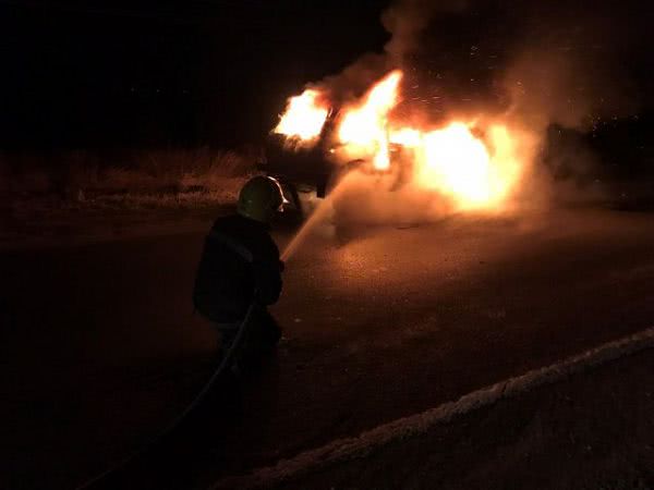 На Херсонщине сгорел автомобиль