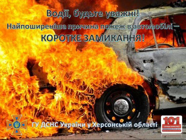 У Херсоні ліквідовано пожежу автівки