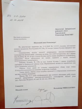 Депутат на зеленій зоні вирубав дерева та ставить свій кіоск