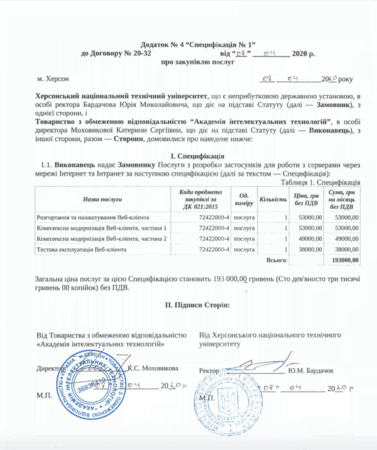 ХНТУ модернизирует какой то веб клиент за 193 тыс. грн