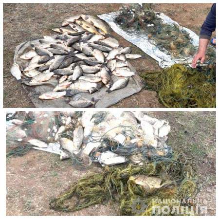 У Бериславському районі дільничні поліцейські викрили двох молодиків, які незаконно ловили рибу