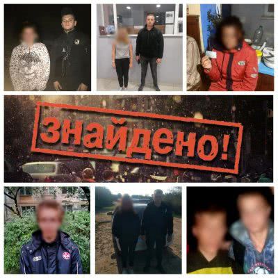 За вихідні дні поліцейські розшукали та повернули додому 8 неповнолітніх