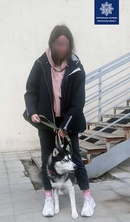 Патрульные вернули херсонке похищенную собаку породы хаски