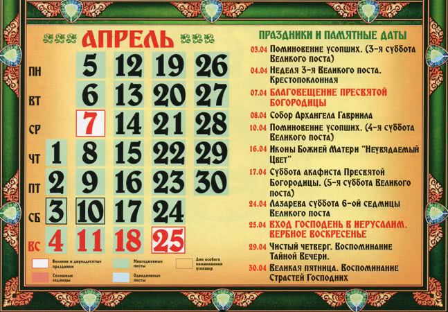 праздники в апреле