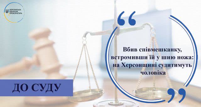 Убил сожительницу, воткнув ей в шею нож: на Херсонщине будут судить мужчину