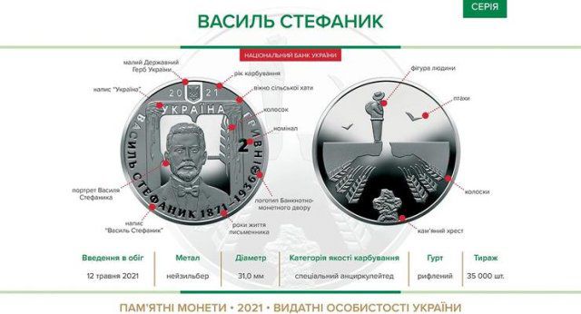 НБУ выпустил памятную монету в честь депутата и писателя