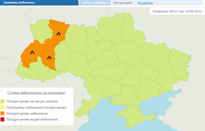 Пожарная опасность в Украине