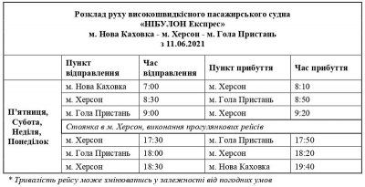 Сьогодні стартують пасажирські водні перевезення до Нової Каховки та Голої Пристані