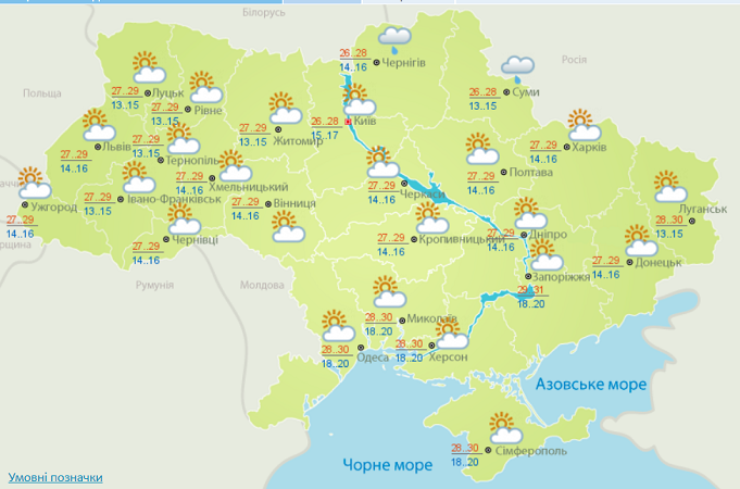 Погода на 29 июля.