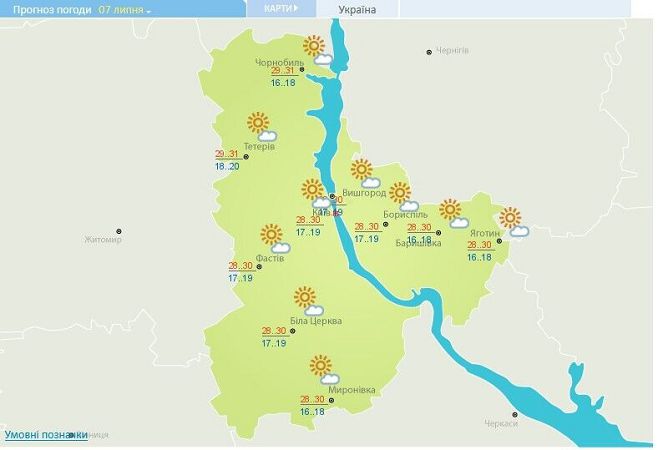 Погода в Киевской области
