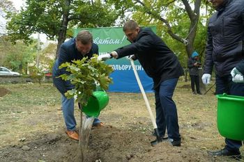 Сергій Козир у рамках екологічного президентського проєкту висадив дерева у Новій Каховці