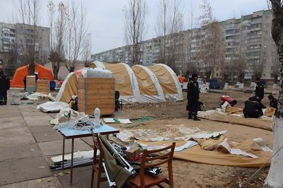 Мобільний госпіталь ДСНС у Каховці, в якому перебували хворі на коронавірус, згорнули