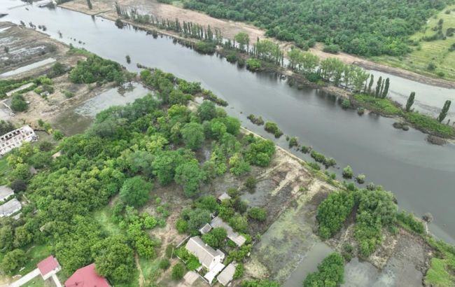 В Херсонській ОВА показали, як виглядає затоплене селище Калинівське