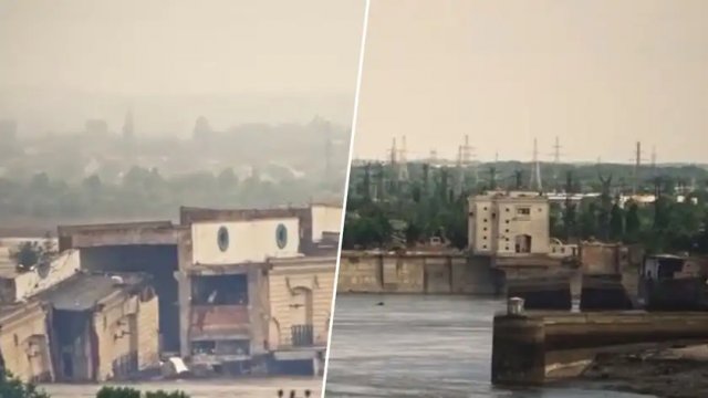 Вода зійшла, тепер видно руйнування: у мережі показали Каховську ГЕС через 3 тижні після підриву