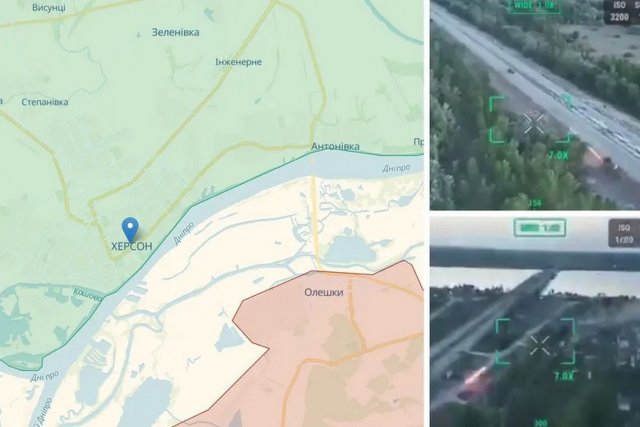 Окупанти показали кадри бою біля Антонівського мосту під Херсоном: що відомо