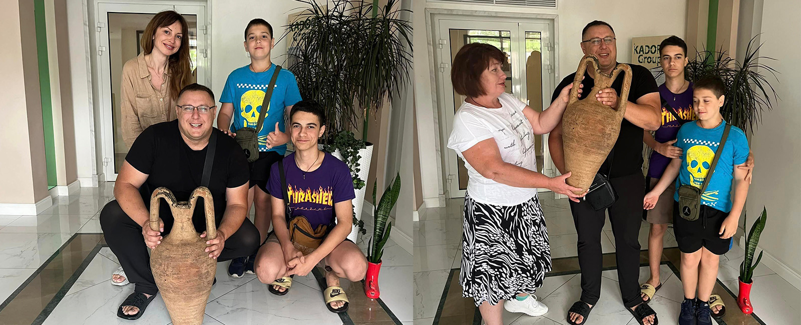 Вимушені переселенці з Херсона виловили візантійську амфору та передали її музею рідного міста