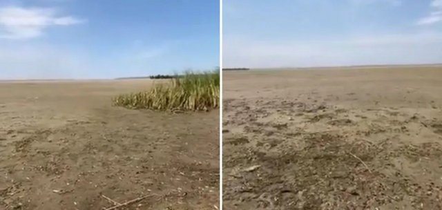 Замість води – величезна пустеля: у мережі показали, що лишилося на місці Каховського водосховища