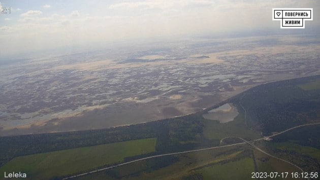 Який вигляд має Каховське водосховище після теракту окупантів. Фото з висоти