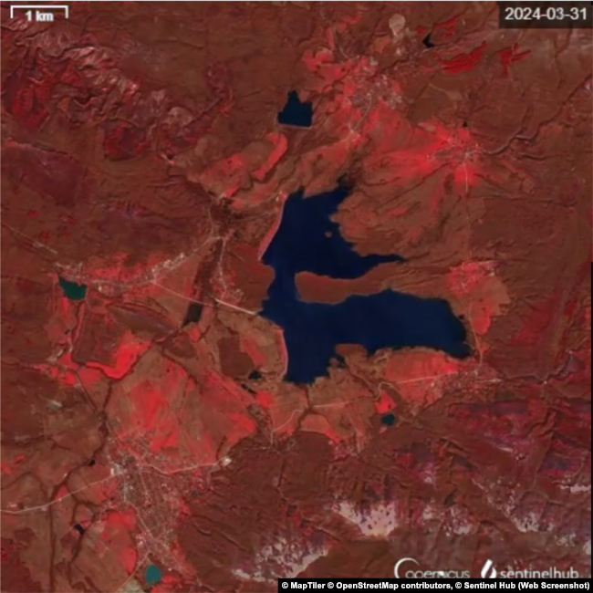 Чорноріченське водосховище станом на 31 березня 2024 року