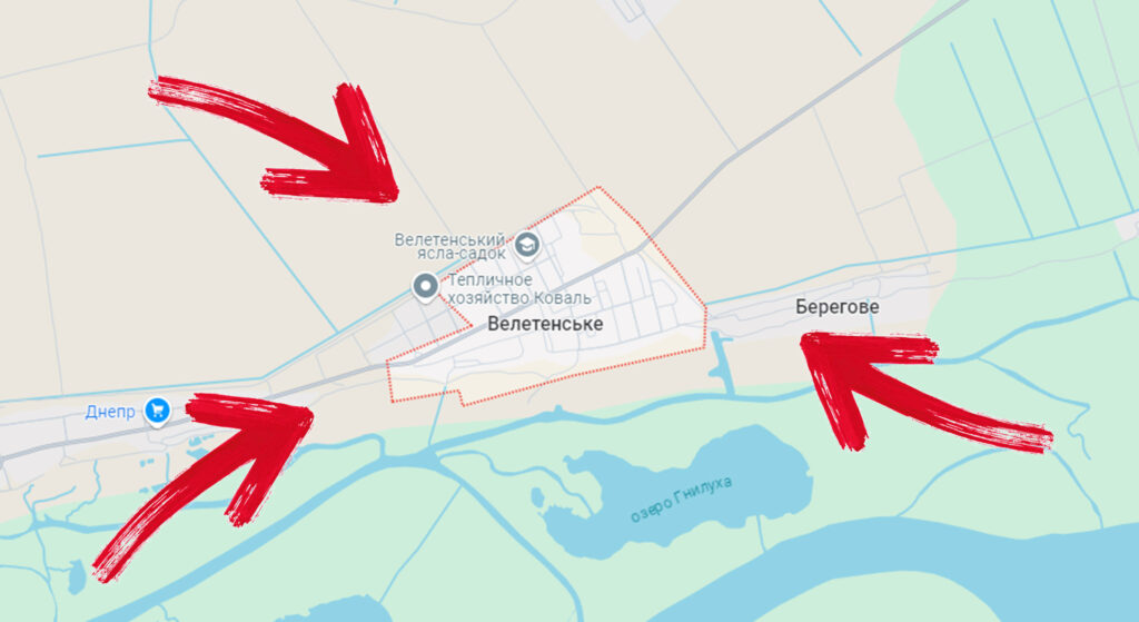 Росіяни визнали, що їхня інформація про окупацію села Велетенське на правобережжі Херсонщини виявилась брехнею