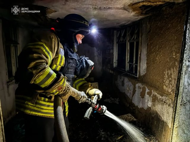 У Херсонському районі ліквідовано пожежу в нежитловій будівлі