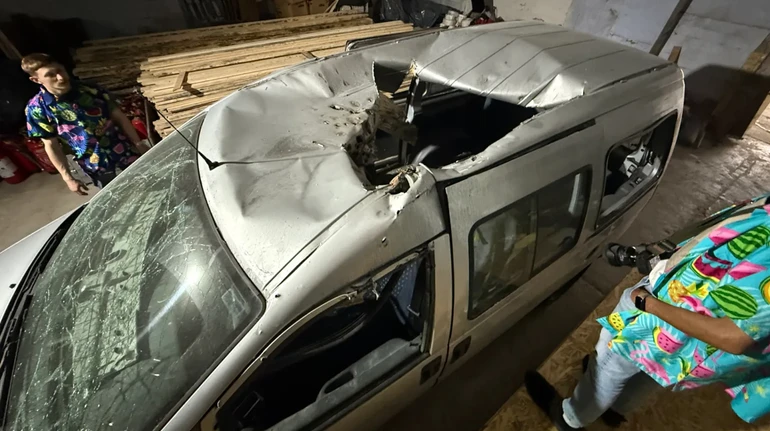 У Берліні покажуть фургон з Херсона, знищений російським дроном