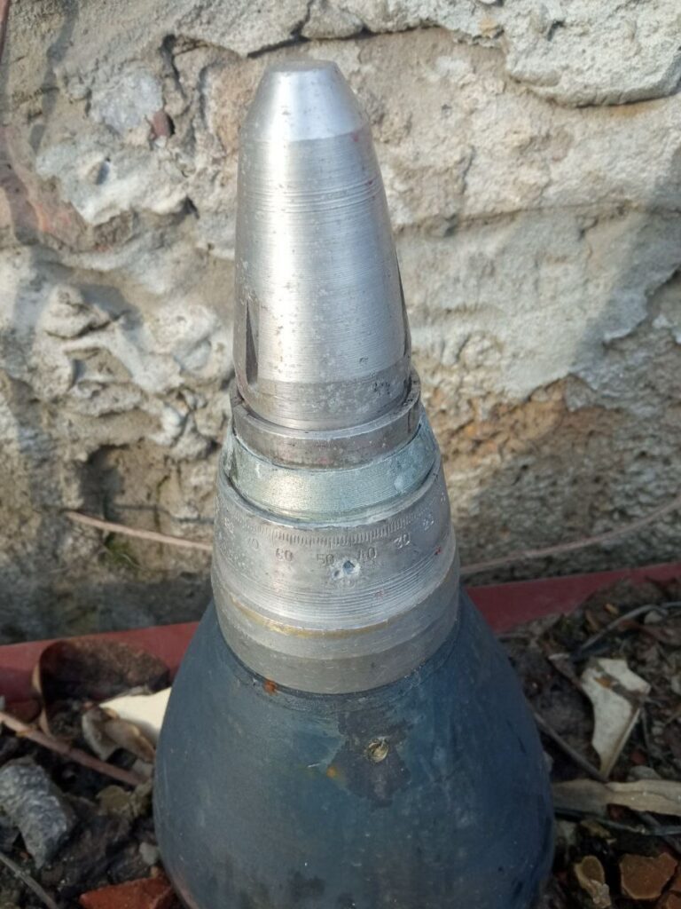 російський снаряд. Фото: Херсонський обалсний краєзнавчий музей