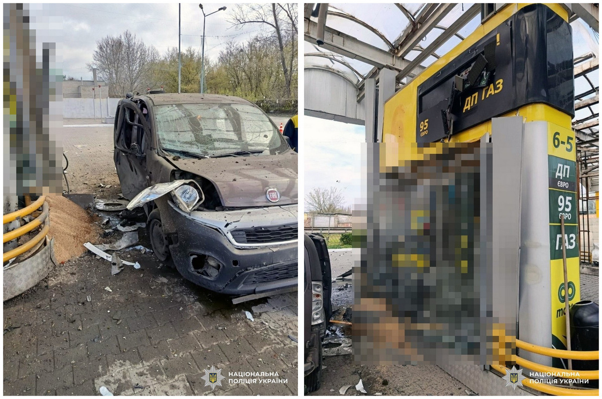 Пошкоджено АЗС і 8 автомобілів: поліція – про наслідки ворожих ударів по Херсонщині за минулу добу